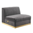 thumbnail image 4 of Modular Sectional Sofa Couch, Grey Gray, Velvet, Living Kitchen Cafe Bistro Hospitality Restaurant, Modern Contemporary Boutique HB34120, 4 of 12