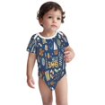 thumbnail image 2 of Yiaed Marine Nautical Print Infant Climbing Short Sleeve Onesie One-Piece Baby Bodysuit Clothes 0-12 Months -6 Months, 2 of 6