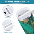 thumbnail image 6 of 30 oz Insulated Stainless Steel Tumbler Double Wall Stainless Steel Tumbler with 2-Way Drinking Beautiful Psychedelic Bird, 6 of 9