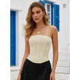 thumbnail image 4 of Bustier Sans Bretelles pour Femmes, Sans Manches, Couleur Unie, à Armatures, 4 of 8