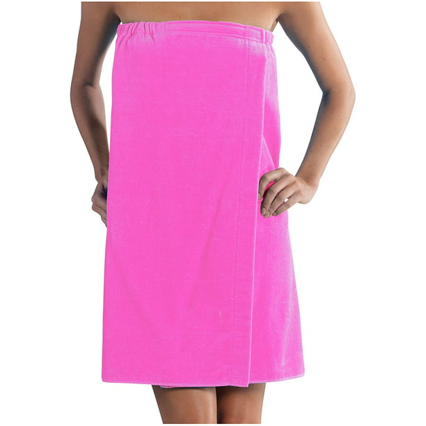 Spa Wrap Terry Cotton Ladies Cover Ups, Pink, One Size - Walmart.com