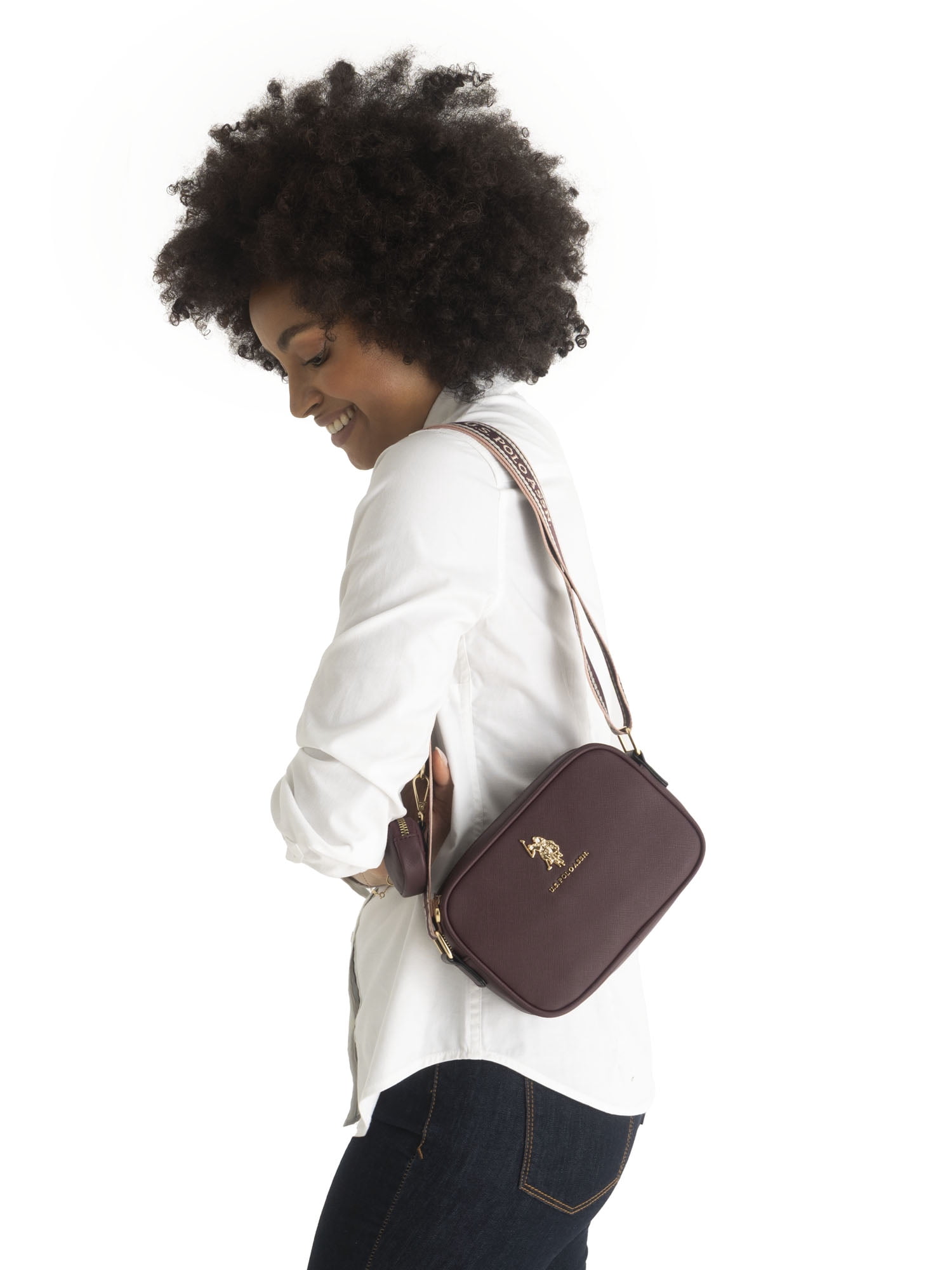 U.S. Polo Assn. Women's Signature Crossbody Bag, Burgundy
