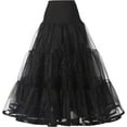 thumbnail image 2 of Vintage 50s Rockabilly Petticoat for Women Girls Crinoline Half Slip Tutu Skirt Organza, 2 of 6
