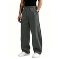 thumbnail image 2 of Mens Baggy Sweatpants Loose Fit Wide Leg Elastic Waist Sweat Pants Open Bottom Athletic Pockets Jogging Pants, 2 of 5