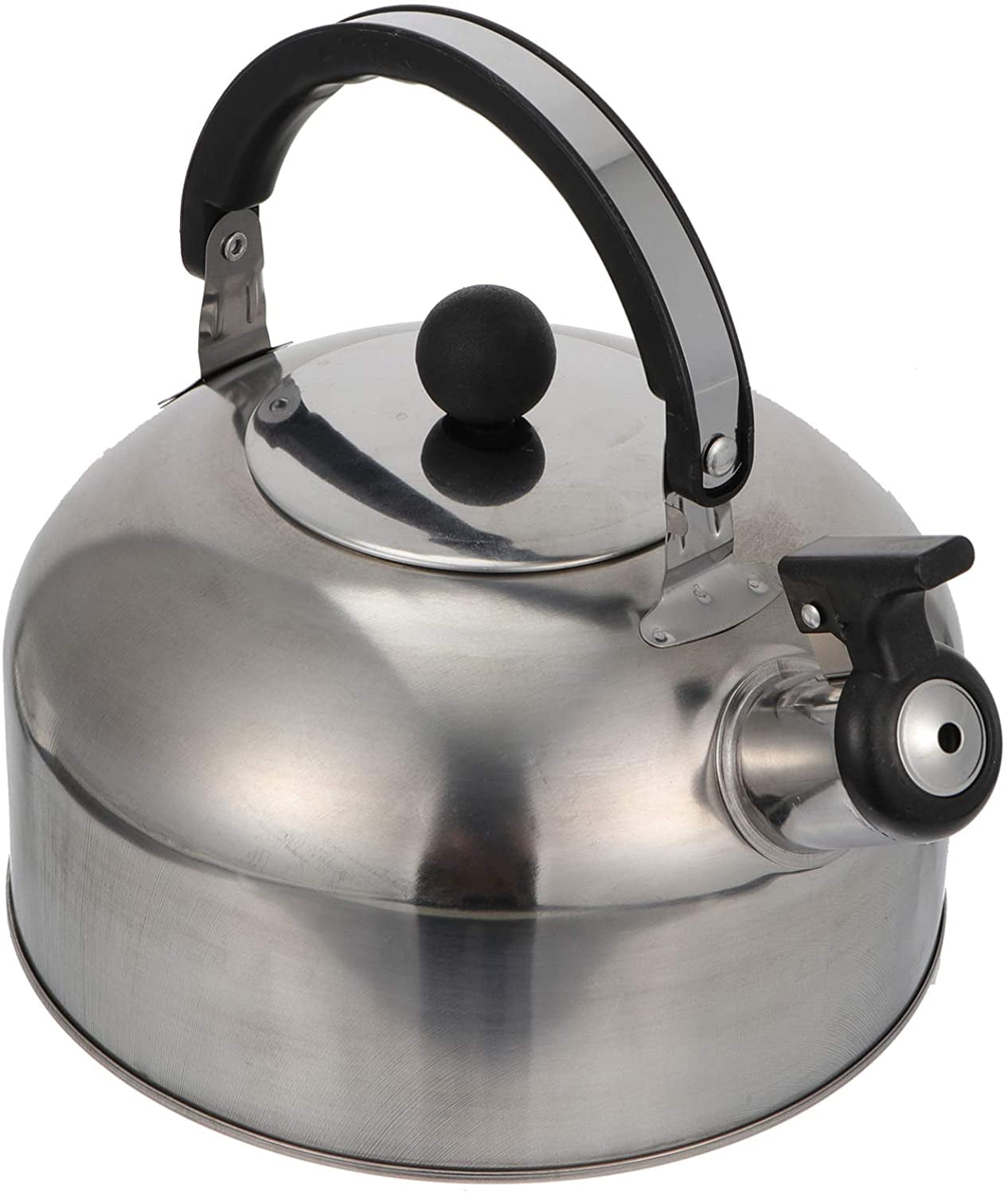 New Stainless Steel Silver Whistling Kettle Electric Stove Gas Hob Camping Boat 