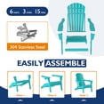 thumbnail image 4 of Pipopa Folding Adirondack Chair with Cup Holder,HDPE All Weather Outdoor Fire Pit Chair for Patio,Poolside,Garden,Aqua, 4 of 7