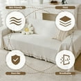 thumbnail image 5 of Croniis White Sofa Cover with Velcro, Non Slip Plaid Couch Protector, Pet Friendly Slipcover, 180*180cm, Single Seat, 5 of 9