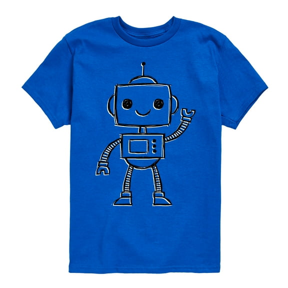 Instant Message - Robot Sketch - Toddler And Youth Short Sleeve Graphic T-Shirt