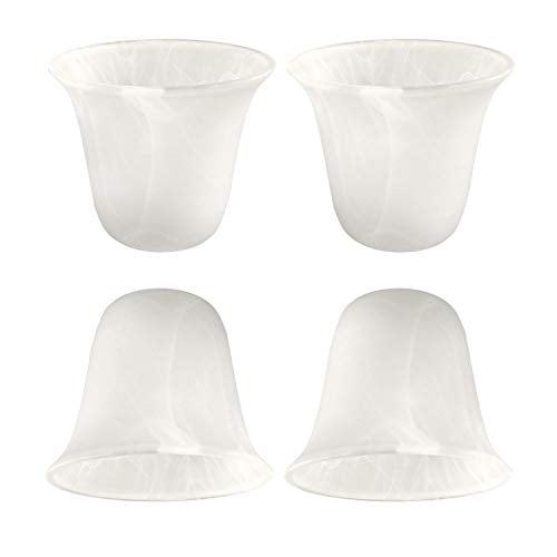 Eumyviv 4 Pack Bell Shaped Alabaster, Ceiling Fan Light Shade Replacement