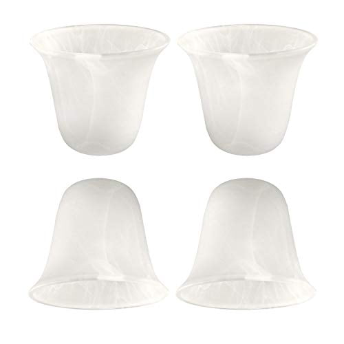 Eumyviv 4 Pack Bell Shaped Alabaster Glass Lamp Shade Replacement with