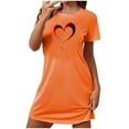 thumbnail image 2 of Camisón corto de San Valentín para mujer, talla grande, estampado en el pecho, cuello redondo, manga corta, 2 of 3