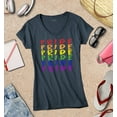 thumbnail image 3 of S4E Women's Pride Gay LGBTQ Rainbow Slim Fit V-Neck T-Shirt X-Small Charcoal, 3 of 4