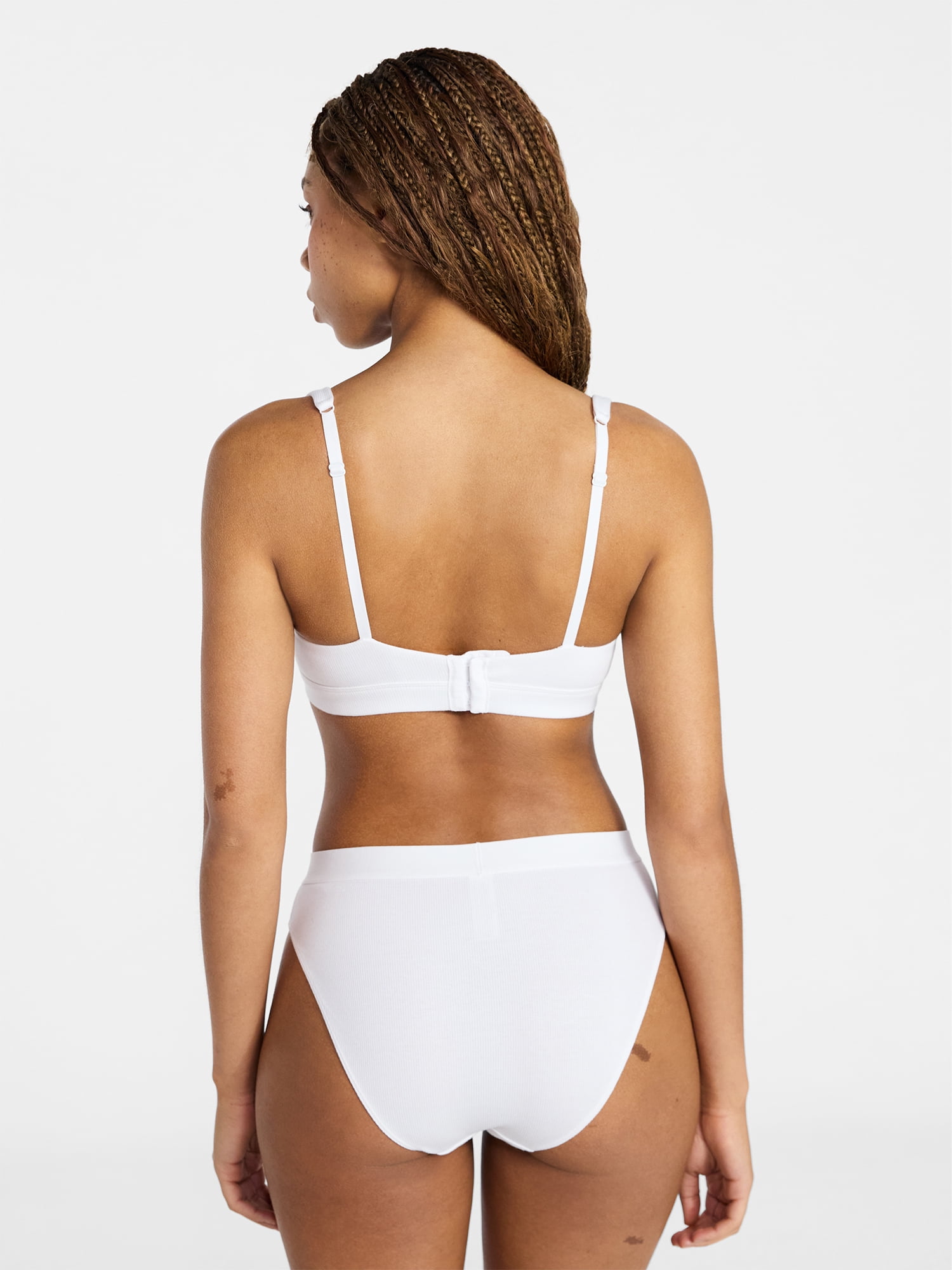 No Boundaries Women's Cotton Rib Wireless Bralette, Sizes XS-XXXL