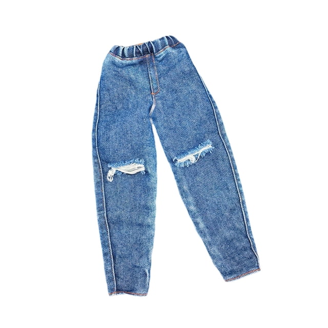 Pantalones de figura masculina Strade Fareast Limited 1:6 azul rasgado