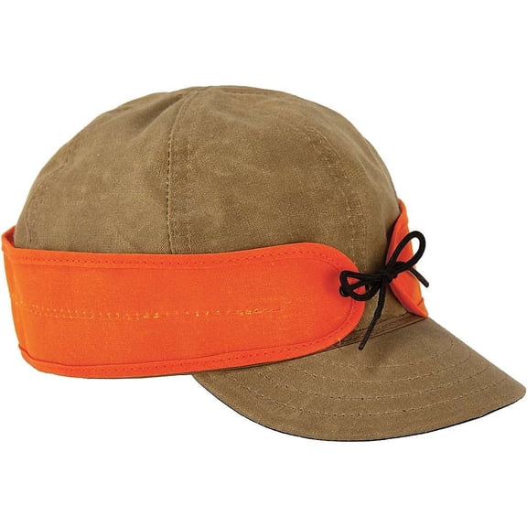 Stormy Kromer Insulated Waxed Cotton Cap, Size 7 1/2, Sand/Blaze Orange