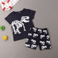 thumbnail image 3 of Summer Toddler Kids Boy Dinosaur Pattern T Shirt+Short Pants Trousers Clothing Set, 3 of 6
