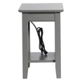 thumbnail image 3 of Leo & Lacey Traditional Wood Side Table with Charger in Gray, 3 of 5