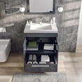 thumbnail image 5 of Eviva Lugano 24" Gray Modern Bathroom Vanity with White Integrated Acrylic Sink, 5 of 7
