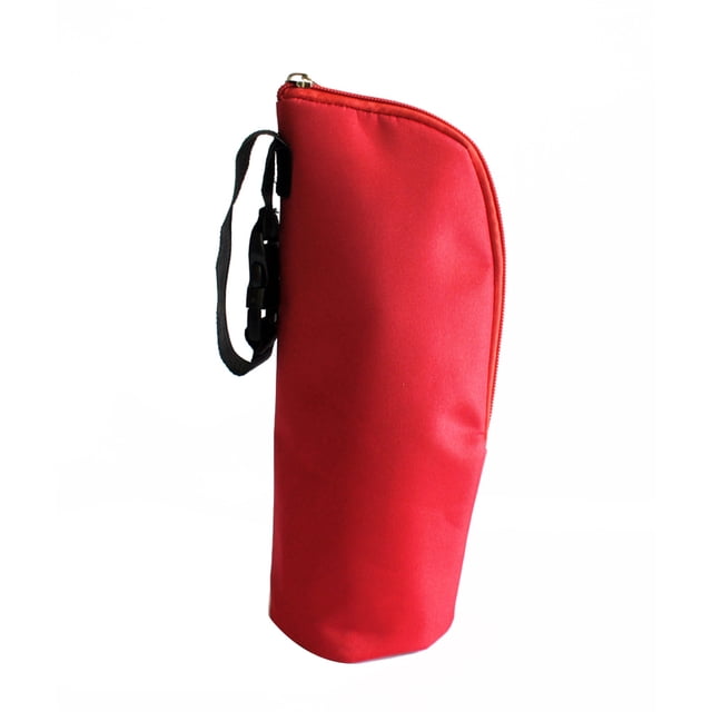 BRIGHTFUFU Calentador de biberones con aislamiento térmico, bolsa portátil para biberones (rojo brillante)