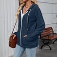thumbnail image 3 of Towmus Oversized Zip Up Hoodie for Women Baggy Loose Basic Zipper Hooded Sweatshirt Coat Y2K Jacket, 3 of 6