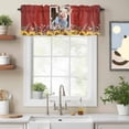 thumbnail image 2 of Pig Sunflowers Valance Curtain Yellow Pink Flower Bee Leaf Farms Animal Oil Painting Window Valances Rod Pocket Short Curtains Window Treatments for Kitchen Bedroom Bathroom Laundry 42" x 18", 2 of 9