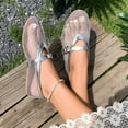 thumbnail image 2 of CIENVNSTG Flats For Women Mesh Ballet Flats For Women Buckle Strap Comfy Casual Office Fishnet Ballerina Flat Shoes Silver 43, 2 of 6