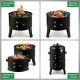 thumbnail image 6 of Vertical Charcoal Smoker Grill - 3-Layer Design, Large Capacity, Easy Temp Control - Portable BBQ for Camping & Outdoor Cooking - Black, 6 of 9