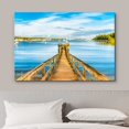 thumbnail image 3 of wall26 Canvas Print Wall Art Wooden Pier Springtime Forest River View Nature Wilderness Photography Realism Rustic Scenic Landscape Zen Colorful for Living Room, Bedroom, Office - 12x18 inches, 3 of 5