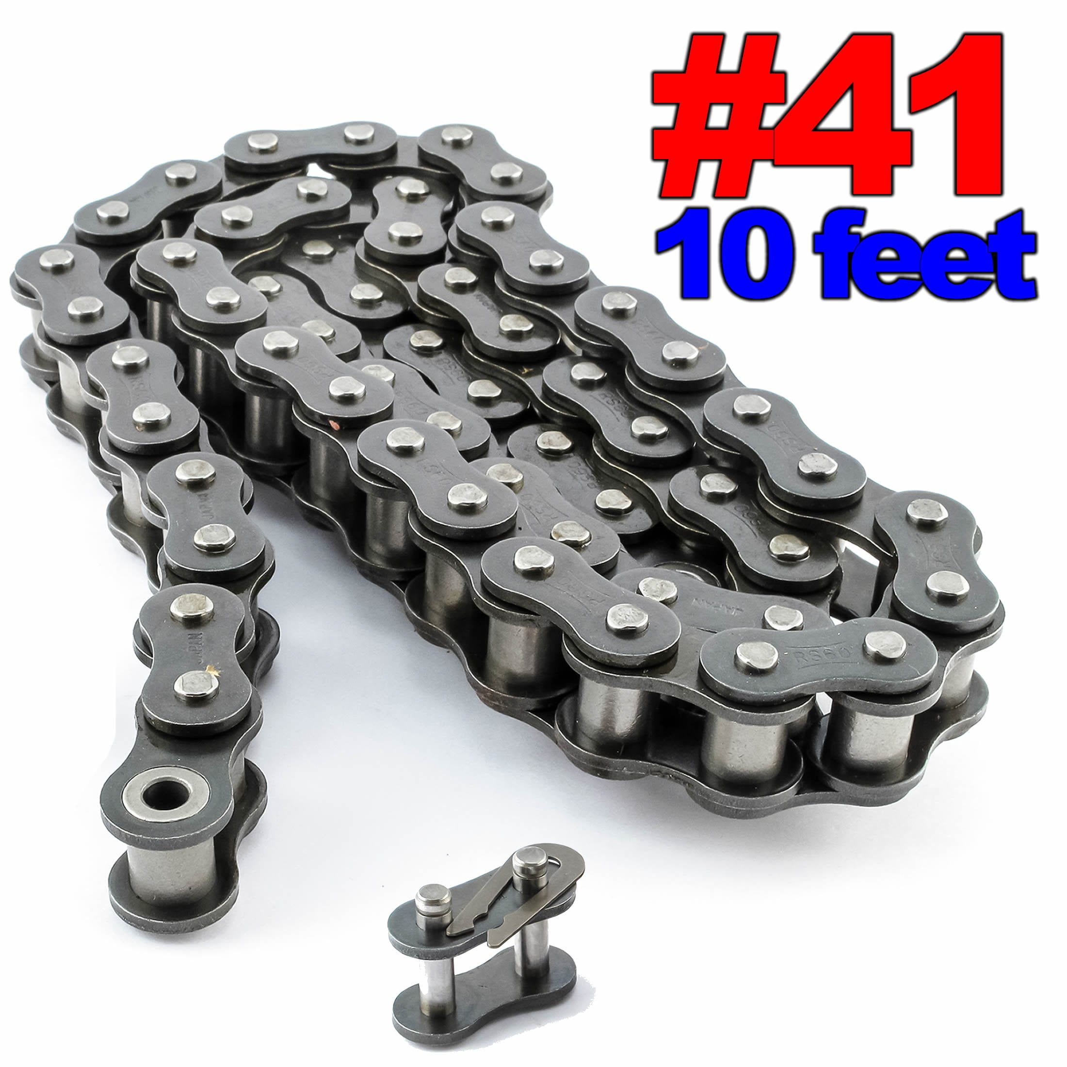 41 Roller Chain x 10 feet + Free Connecting Links + Same Day Expedited