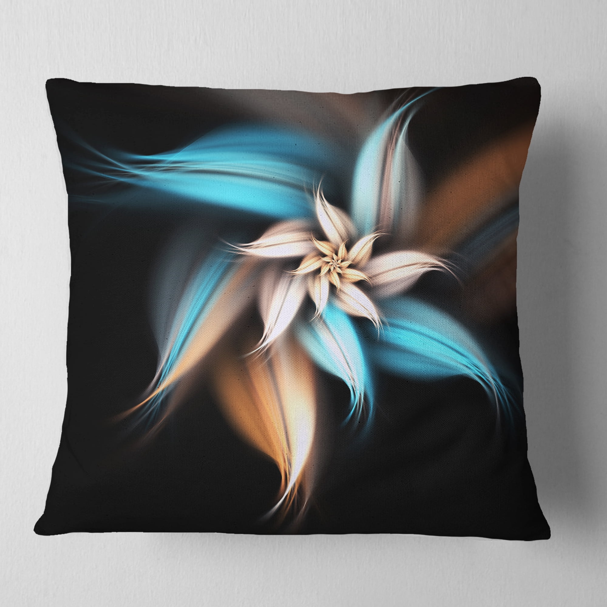 Designart 18" x 18" Blue Polyester Throw Pillow