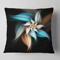 thumbnail image 2 of Designart Blue Brown Digital Art Fractal Flower - Floral Throw Pillow - 16x16, 2 of 5