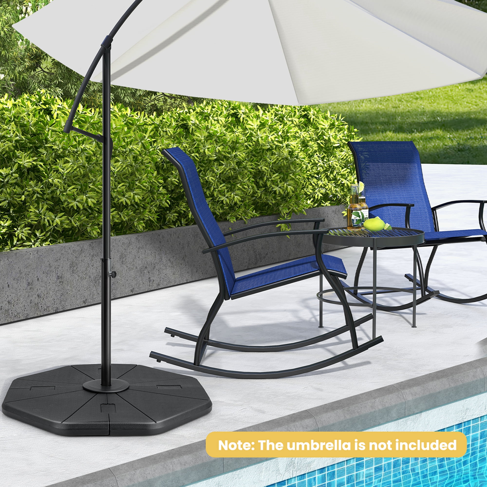 Costway 4PCS Fillable Umbrella Base Stand Patio Offset Cantilever Umbrella Base Garden