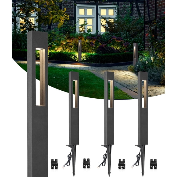 SUNVIE 3W Low Voltage Pathway Lights 3000K LED Landscape Lighting 12V Waterproof for Yard, 4 Pack