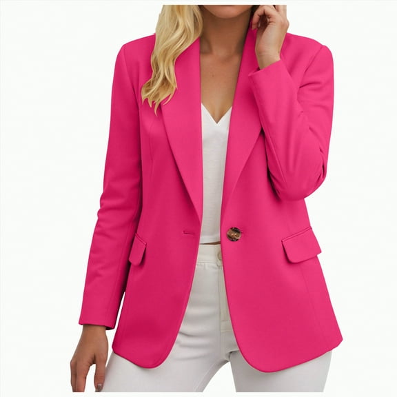 Towmus Womens Casual Blazers Business Casual Lightweight Suit Dressy Long Sleeve Loose Fit Work Office Jacket with Pockets