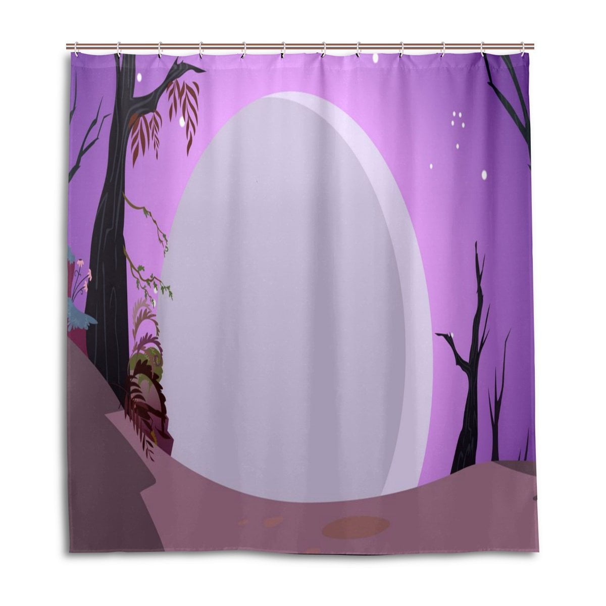 Popcreation Forest Moon Shower Curtain Waterproof Bathroom 48x72 Inches