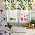 thumbnail image 5 of Lemon Fruit Curtain Valances for Windows, Kitchen Valance Window Treatments Panel 2 Pack, Spring White Flowers Green Leaves Rod Pocket Short Curtains for Bathroom Bedroom 60 x 18 Inch, 5 of 8