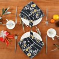 thumbnail image 4 of Satin Polyester Napkins - 20x20 InchSingle-Sided Printed Napkins, 1-Piece/4-Piece/6-Piece Set, DIY Personalized Table Setting，White and Yellow Floral, 4 of 8