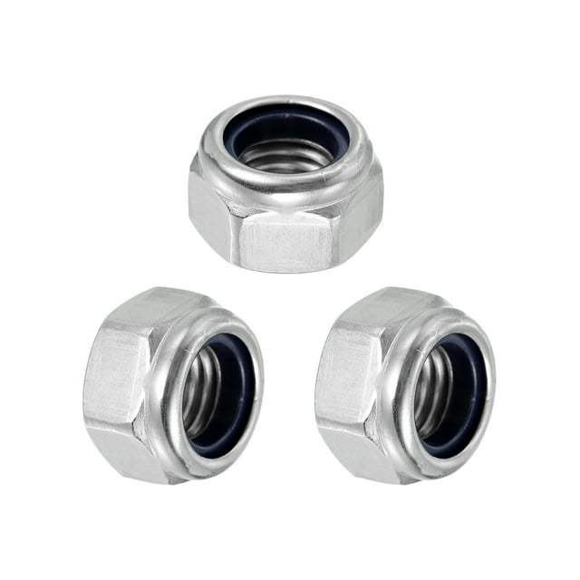 3 Pcs M14x2mm Lock Nuts, 304 Stainless Steel Nylon Insert Self-Locking Nut