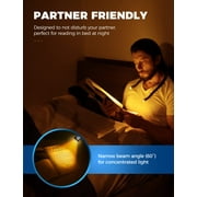 Victsing Neck Reading Light Rechargeable, 6 Brightness Levels & 3 Colors Amber Book Light for Reading in Bed, 80H Reading, Bendable Long Arms