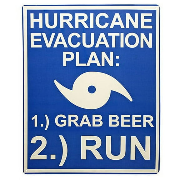 Hurricane Evacuation Tin Sign