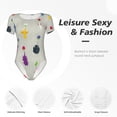 thumbnail image 5 of Lsque Pikmin Women's Crew Neck Short Sleeve Bodysuit Basic T Shirts Tops Onesie Adult Cute Pajama-XX-Large, 5 of 8