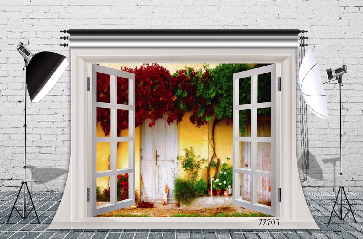 XDDJA Polyester Fabric 7x5ft Out of the Window Scenery Photography