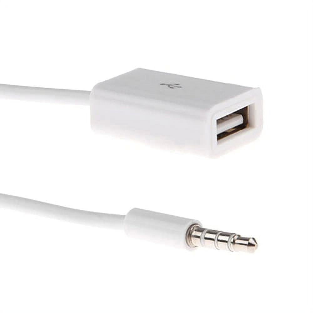 3.5mm AUX Auxiliary Audio to USB Converter White Adapter -