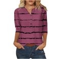 thumbnail image 3 of Pompotops Blouse Mode Femme Manches Trois-Quarts Col Rond Rétro Imprimé de Pâques Ample, 3 of 6