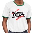 thumbnail image 2 of Rub Some Dirt on it Baseball Ringer Tee Shirt Unisex X-Large White/Kelly Green, 2 of 5