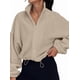 thumbnail image 1 of Chaquetas de Forro para Mujer, Sudaderas Extragrandes con Cremallera, Ropa de Invierno, Conjuntos de Larga y Corte Corto para Otoño. Caqui XXL, 1 of 10