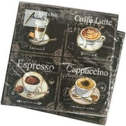 20-ct Coffee Napkins Black and White Decorative Paper for Decoupage Fall Tea Party Valentine Father's Day Latte Napkins