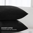 thumbnail image 3 of Deconovo Fundas de cojines decorativas - Juego of 4 Soft Linen Cushion Covers, Machine Washable Pillowcases for Sofa, Black, 16x16 Inch, 3 of 7
