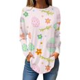 thumbnail image 1 of Pxiakgy Hauts de Pâques pour Femmes en Solde, Chemise à Manches Longues Imprimée Œuf de Pâques et Lapin Col Rond Décontracté Chandail en Molleton Printemps Pâques Lapin Œuf de Pâques Col Rond Ample Décontracté, 1 of 5