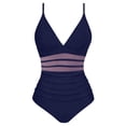 thumbnail image 5 of Enjoytime Swimsuit Women One Piece Tummy Control Bathing Suit for Women Modest V Neck Slimming Mesh Swimwear Monokini, 5 of 8